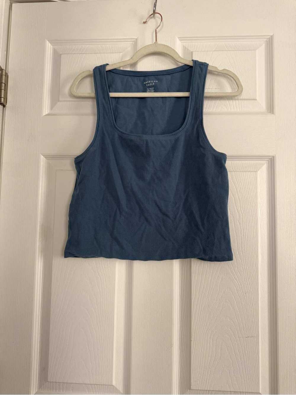 American Eagle Outfitters Dusty Blue Cropped Scoop Tank